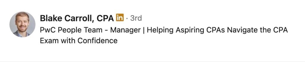 A shorter example of a LinkedIn headline for accountants.