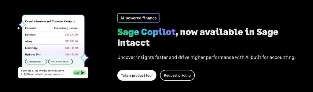 Prospects have to request pricing information for Sage Intacct.
