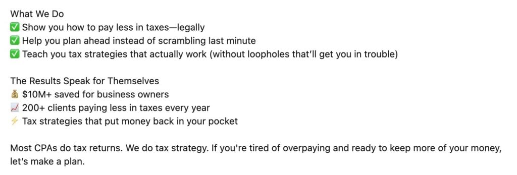 An example of adding outcomes and achievements to your LinkedIn summary.