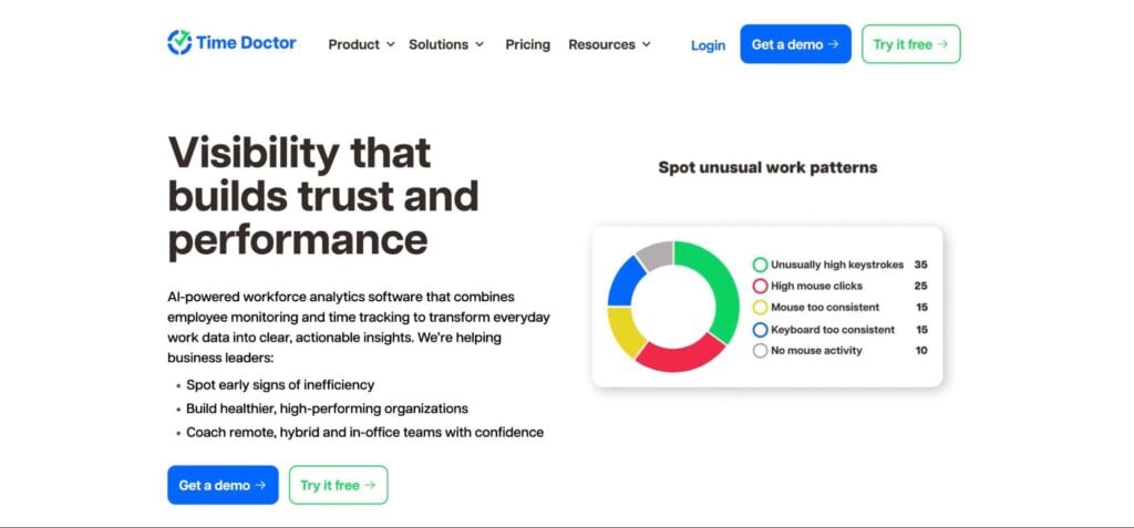 Time Doctor’s time and productivity tracking software.
