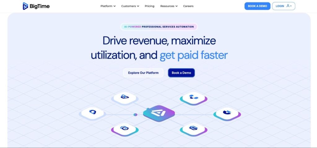 BigTime’s professional services software with built-in time tracking.