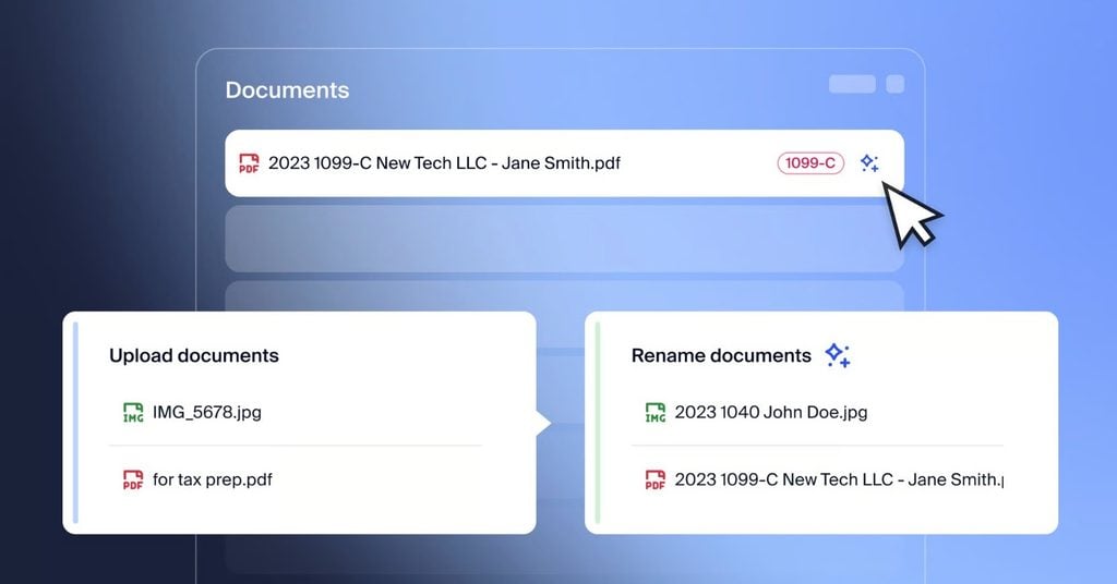 TaxDome AI automatically renames and organizes client documents.