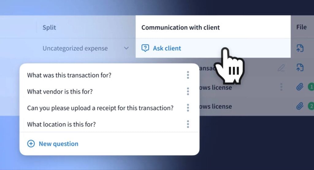 Client communication simplified in TaxDome’s Bookkeeping Hub.