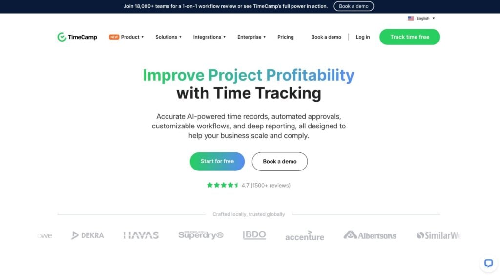 TimeCamp’s time tracking and billing for teams on the go.