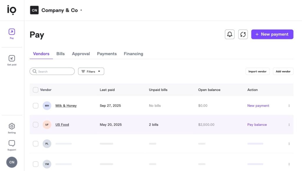 Melio vendor payments and AP software for modern business.