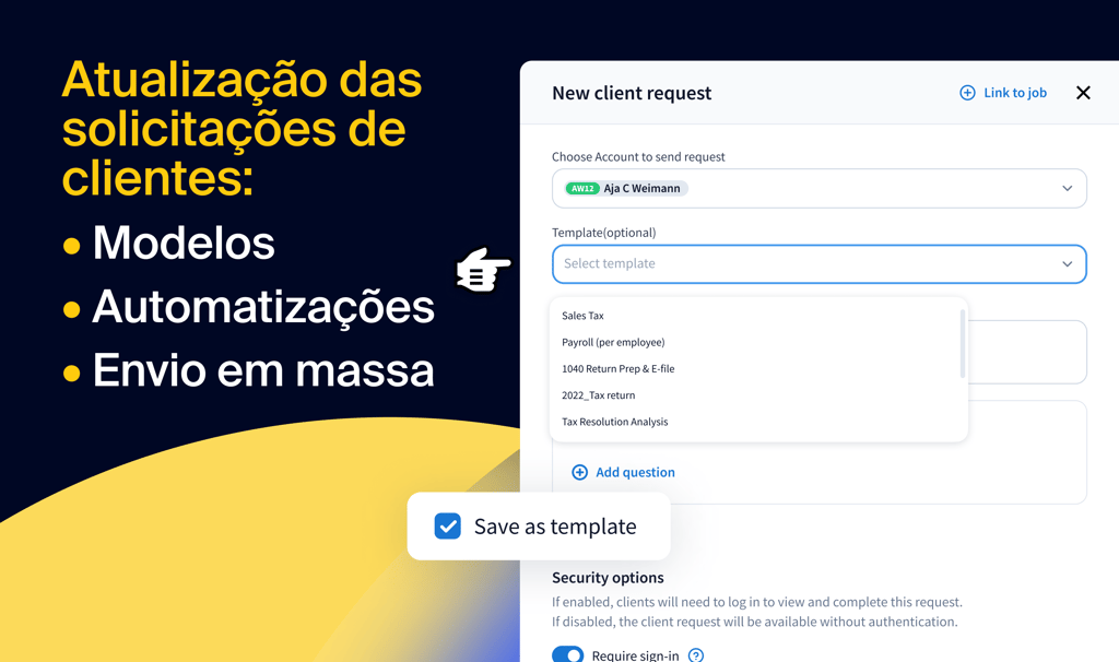 As solicitações de clientes ficaram ainda mais rápidas e fáceis: modelos, automatizações e envios em massa