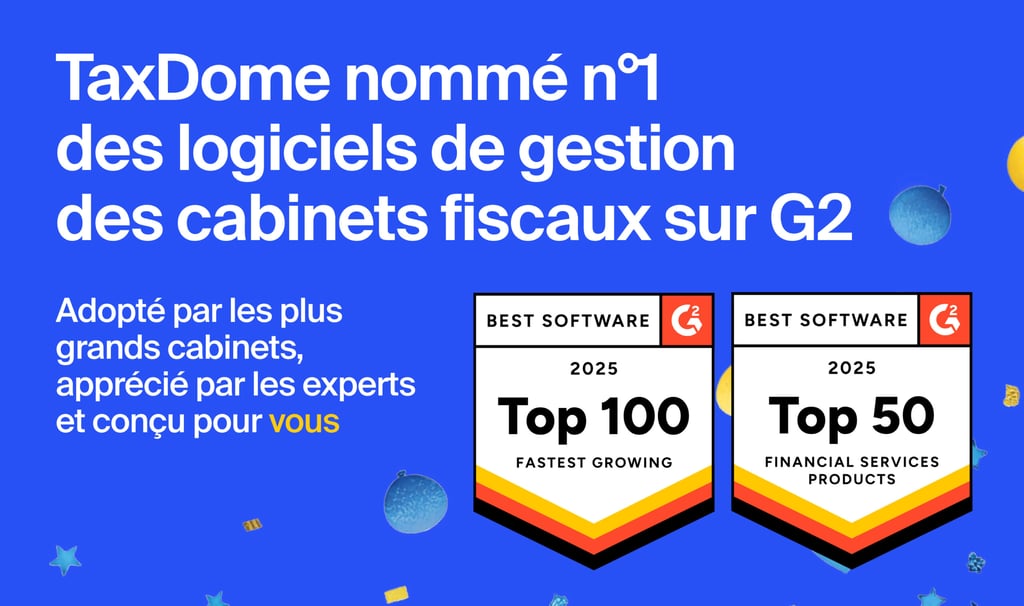 TaxDome nommé n°1 des logiciels de gestion des cabinets fiscaux sur G2!