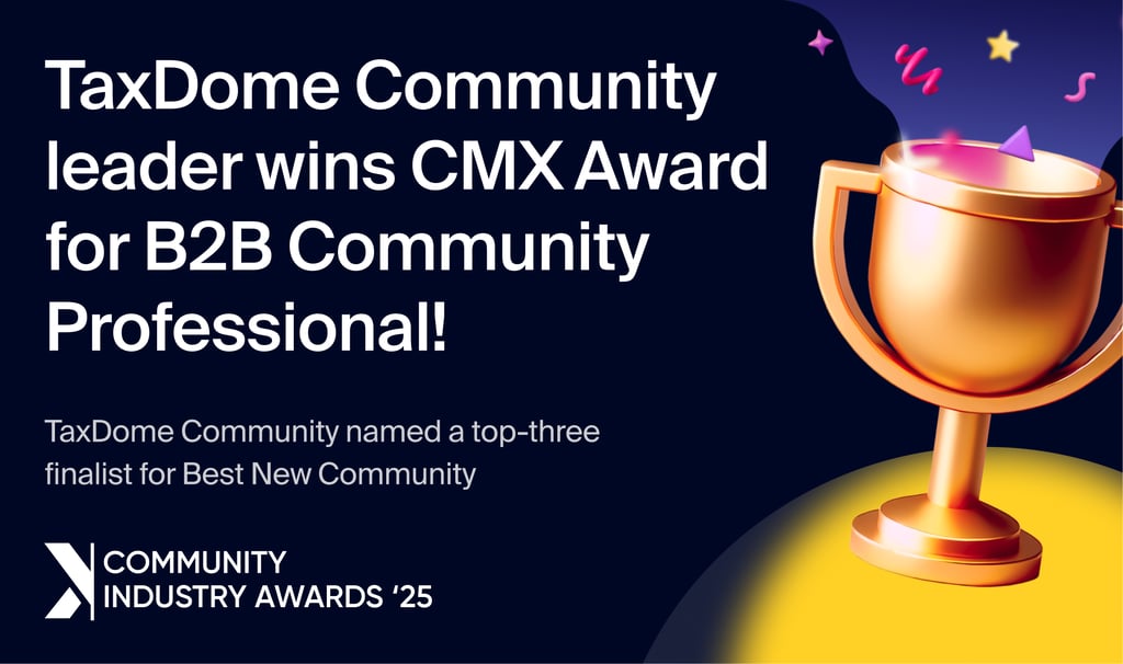 TaxDome Community leader wins CMX Award for B2B Community Professional