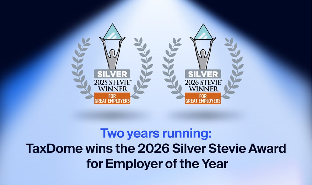 Two years running: TaxDome wins the 2026 Silver Stevie Award for Employer of the Year