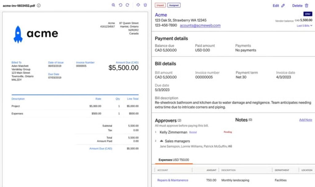 BILL accounts payable and accounts receivable management for accounting firms.
