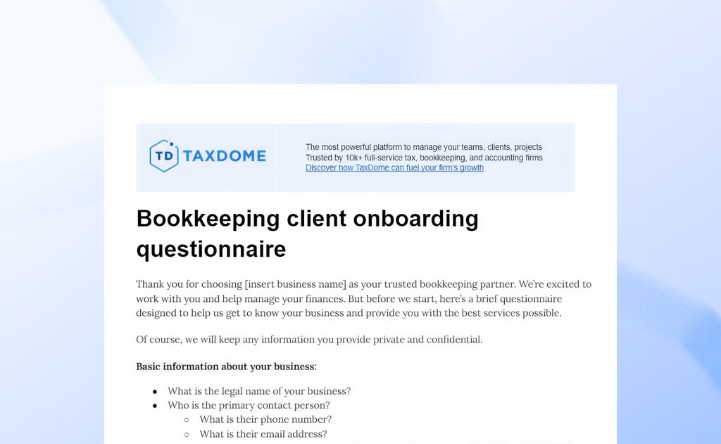Bookkeeping client onboarding checklist for 2026 (with templates inside)