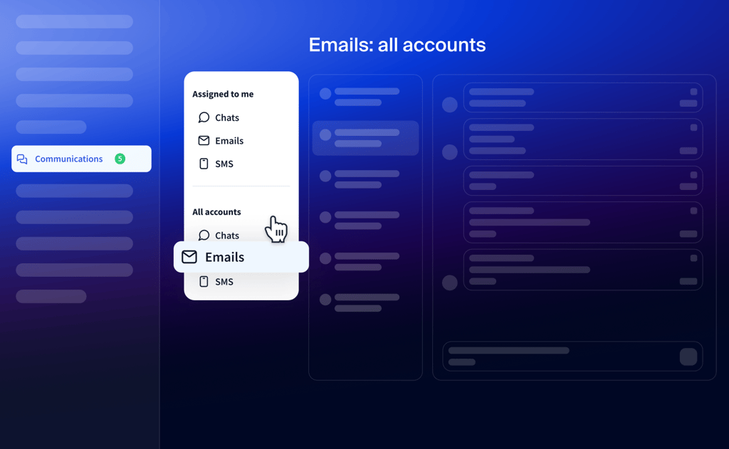 Global Communication: every email, chat, and SMS client conversation in one centralized, actionable team inbox