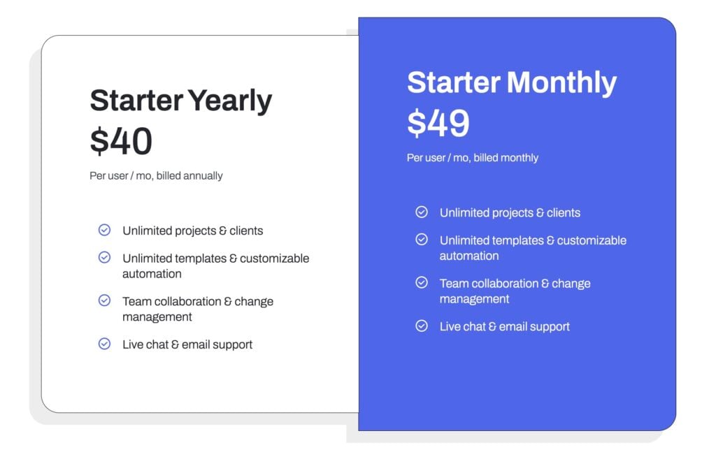 A screenshot showing Jetpack Workflow’s plans and pricing.
