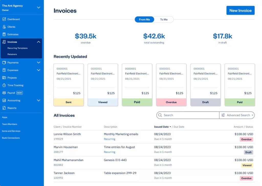 FreshBooks invoicing software for freelancers and small businesses.