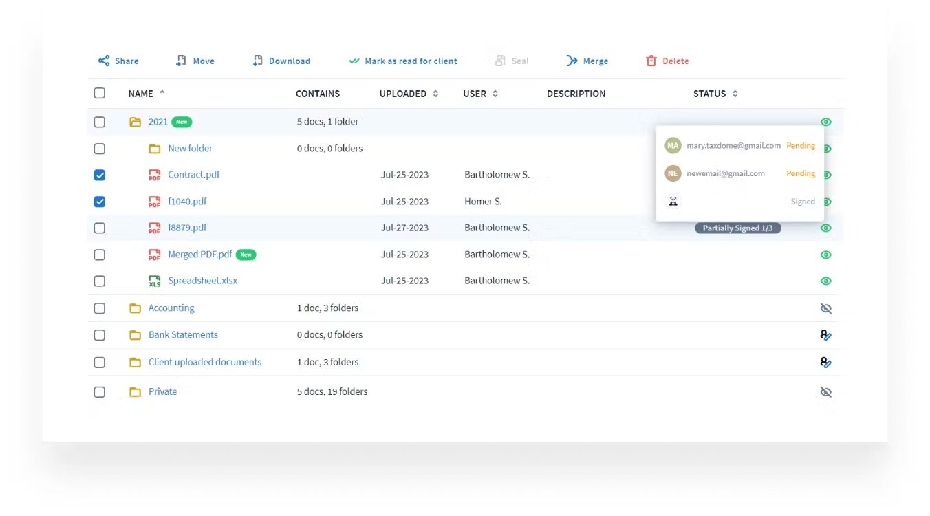 Document management in TaxDome