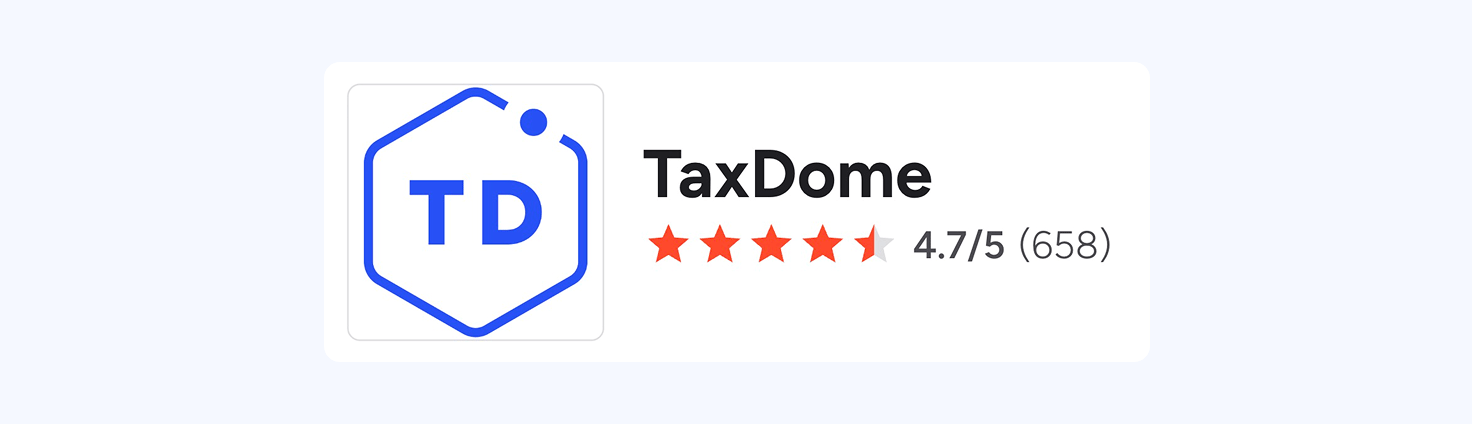 A screenshot of TaxDome’s review score on G2