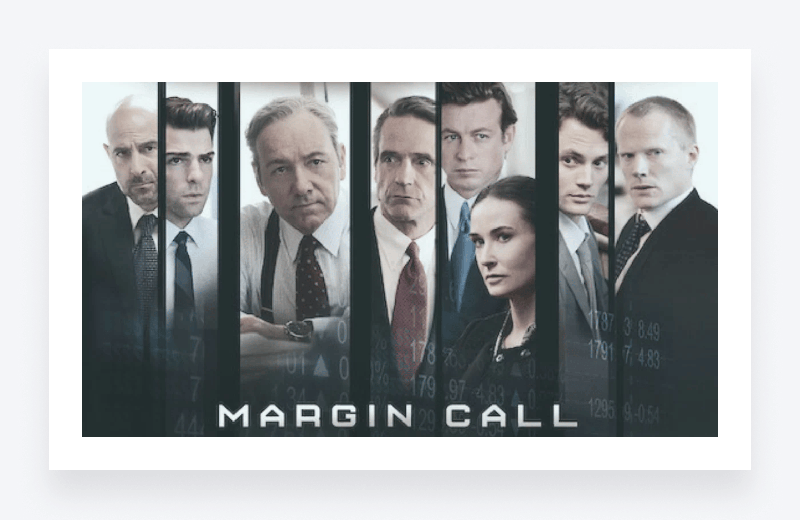 A move poster of Margin Call, showing the film's main characters.