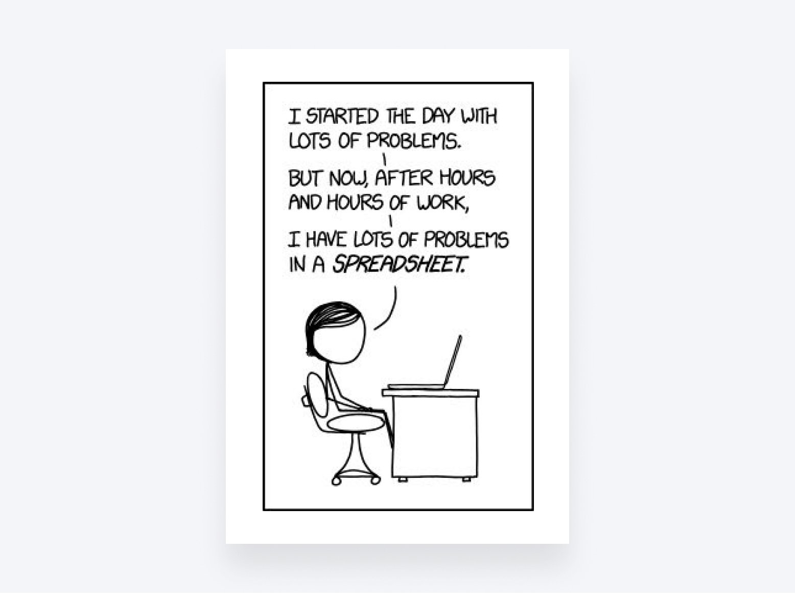 Accounting meme of how accountants deal with problems