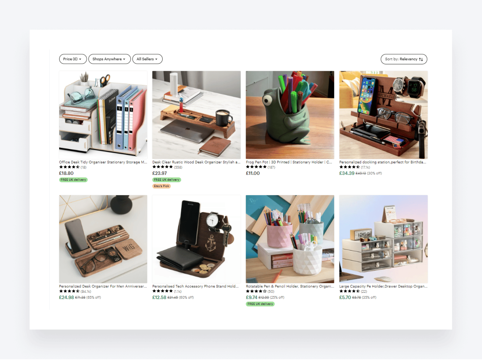 Office organizers on Etsy.