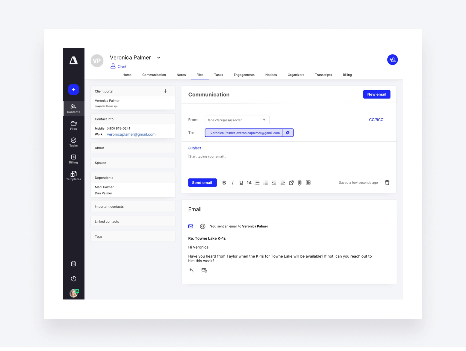 Client contacts in Canopy.