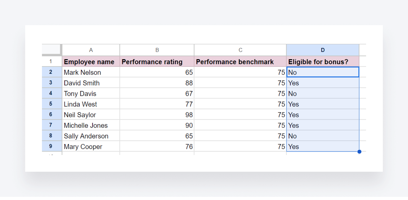 Excel's IF function used on an entire column.