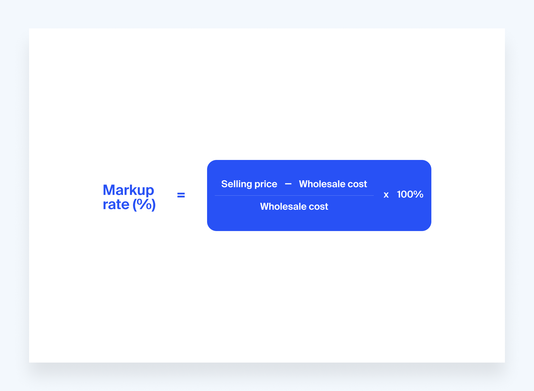 Formula to calculate markup rate