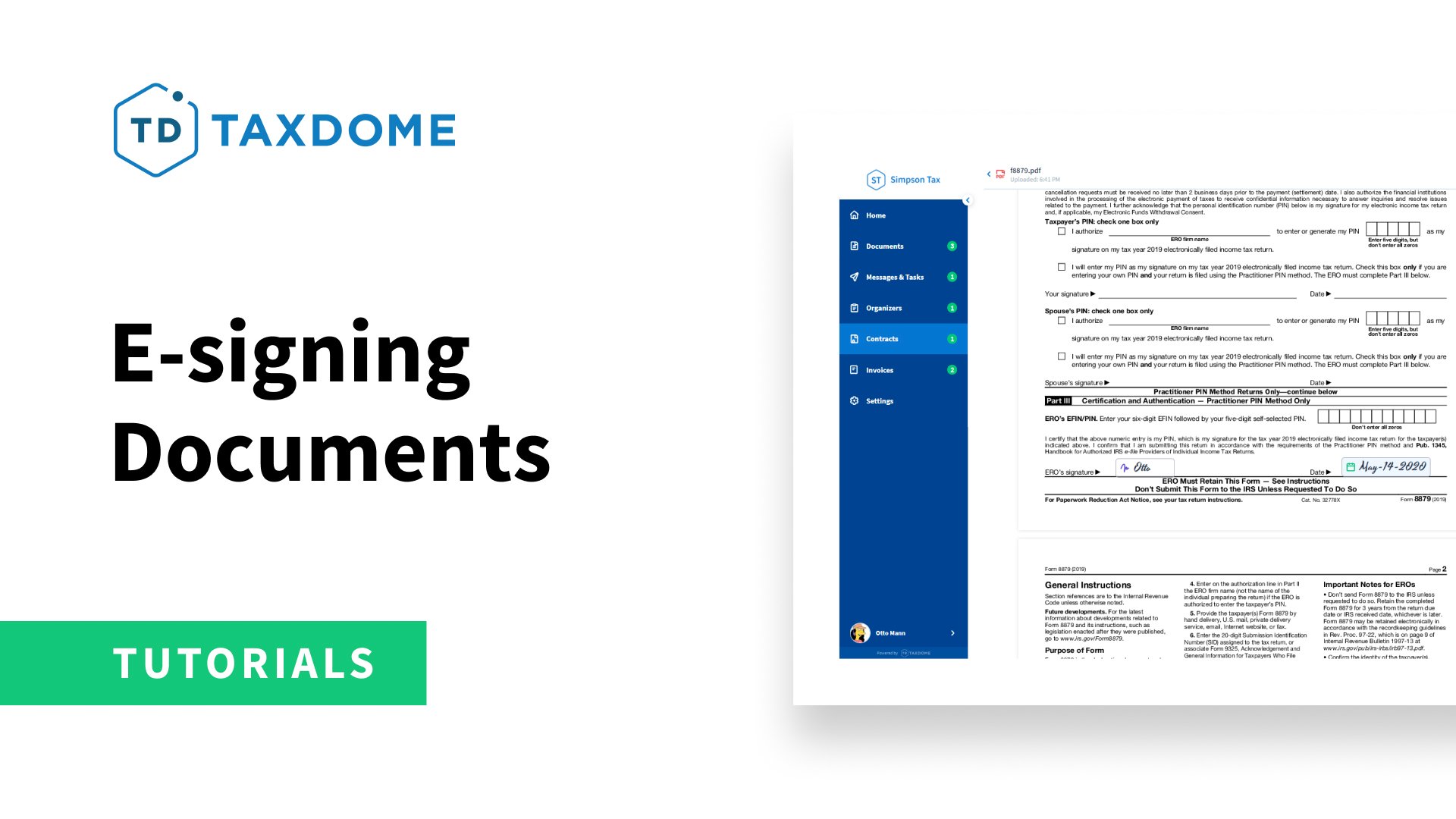 Client Portal: How to E-sign Documents in TaxDome - TaxDome