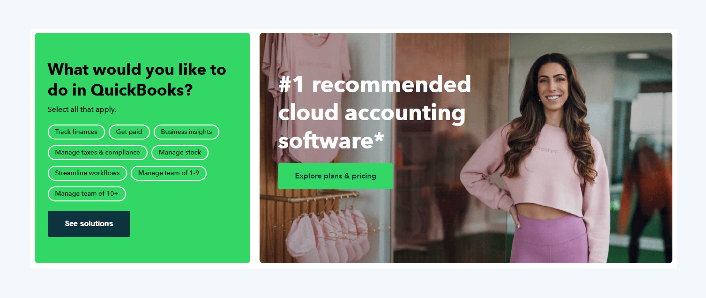 An image from Intuit QuickBooks' homepage