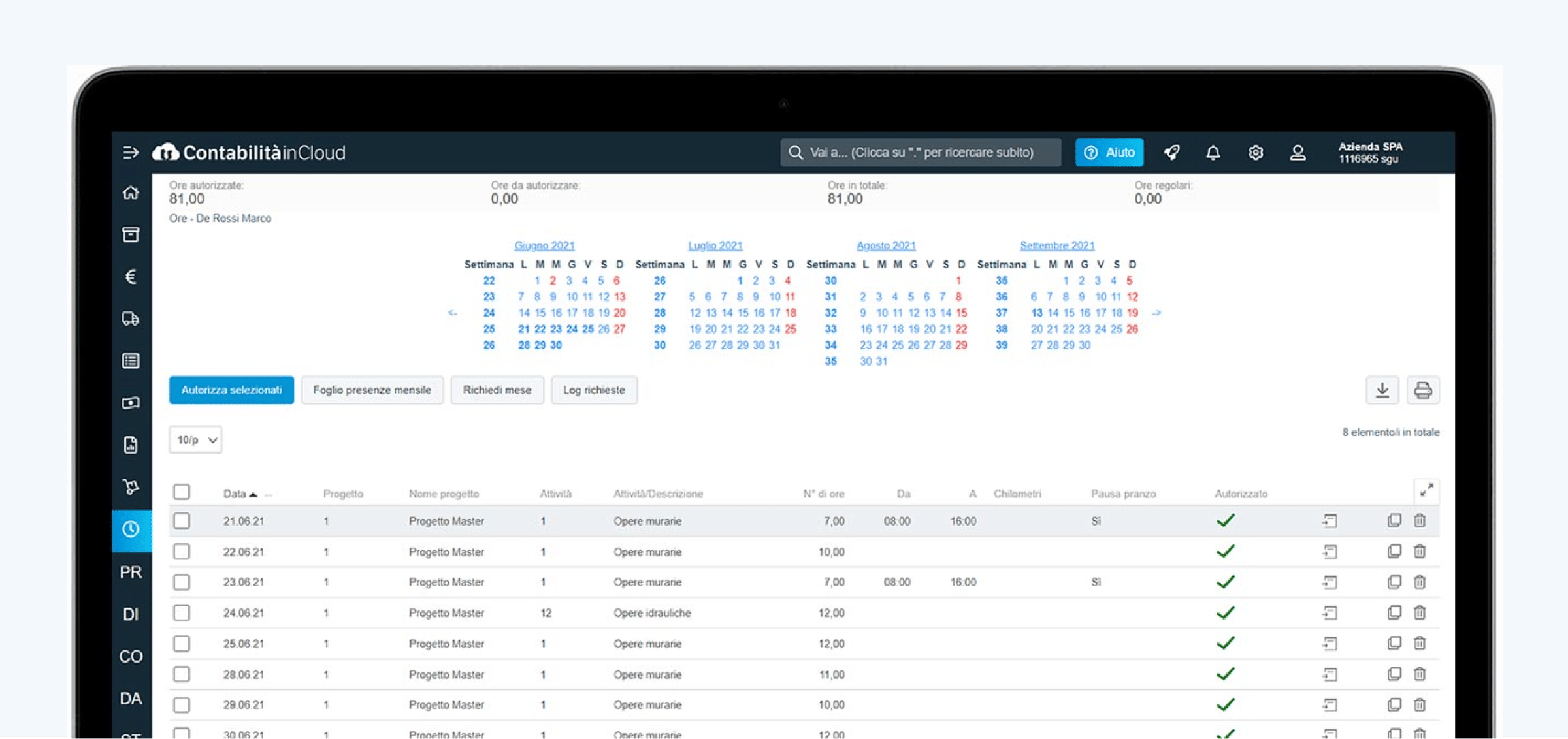 Screenshot di Contabilità in Cloud - Team System - programma per la contabilità per l’Italia