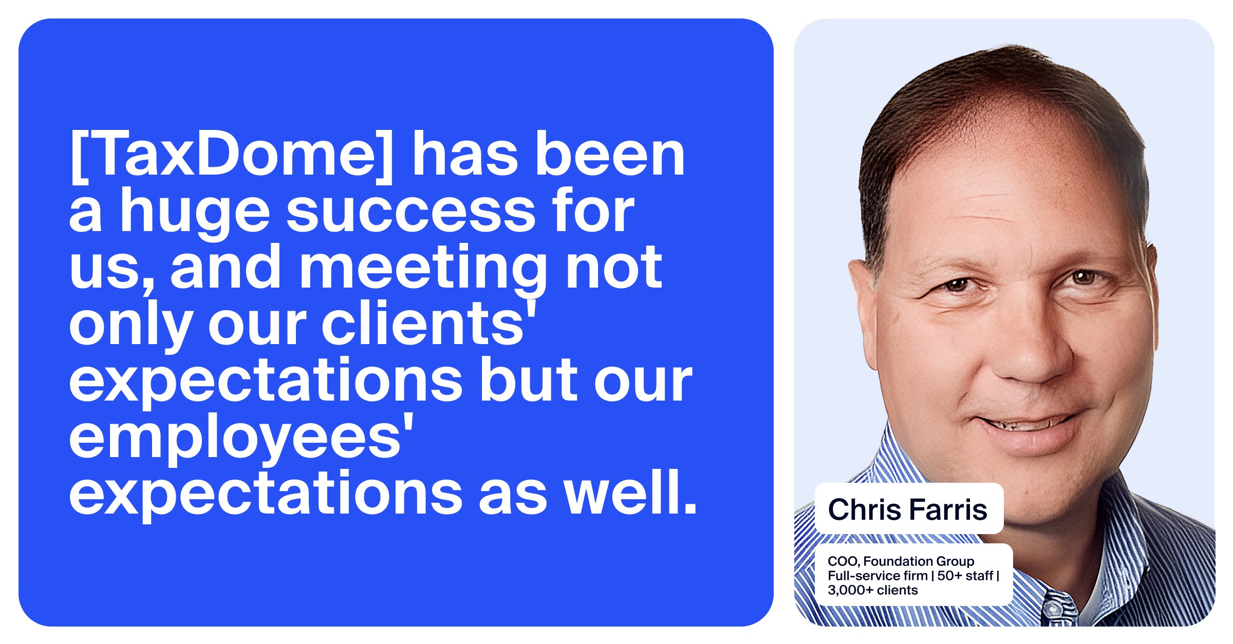 Quote block with Chris Farris photo