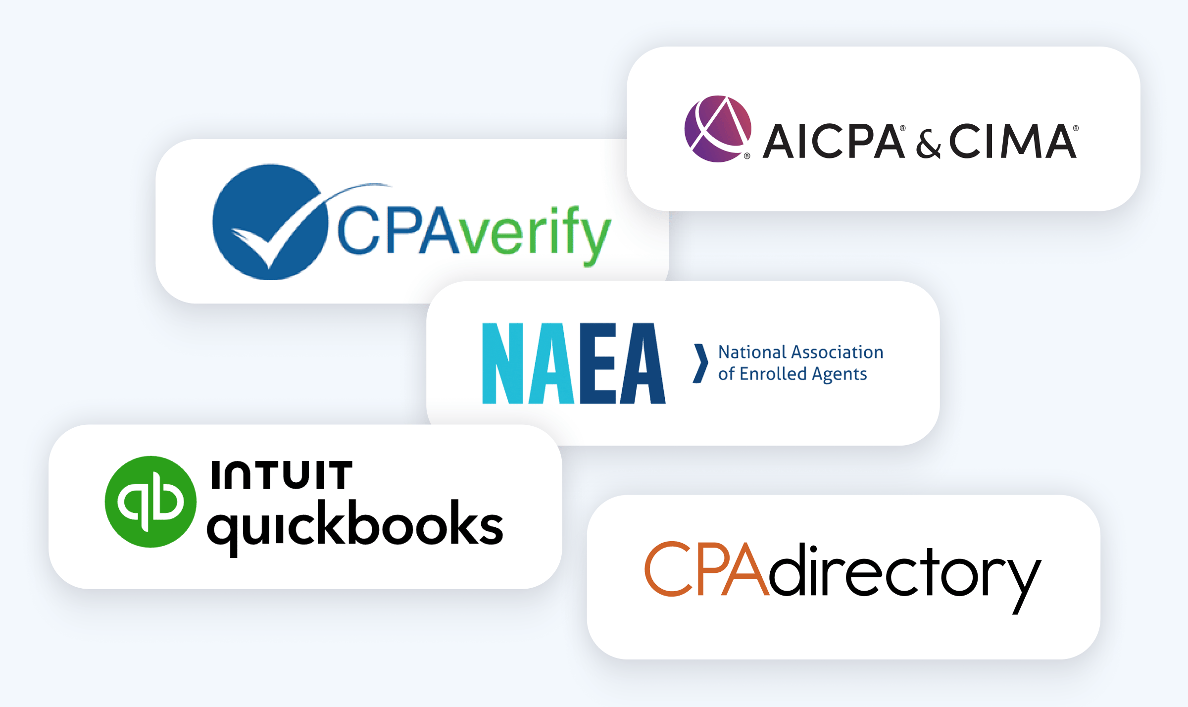 Logos of professional directories for accountants