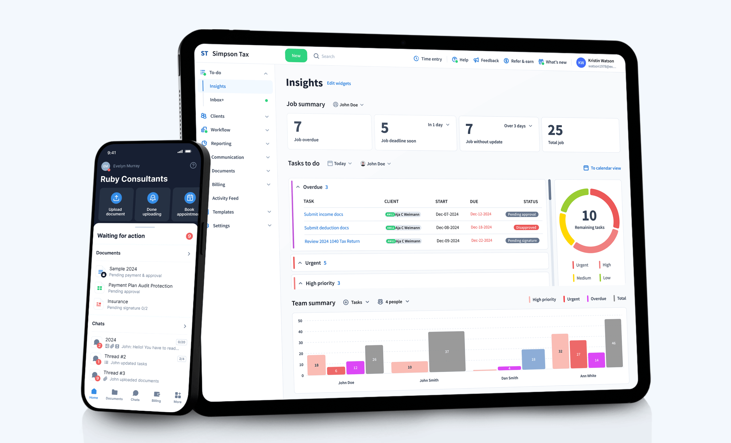 TaxDome accounting practice management software interface