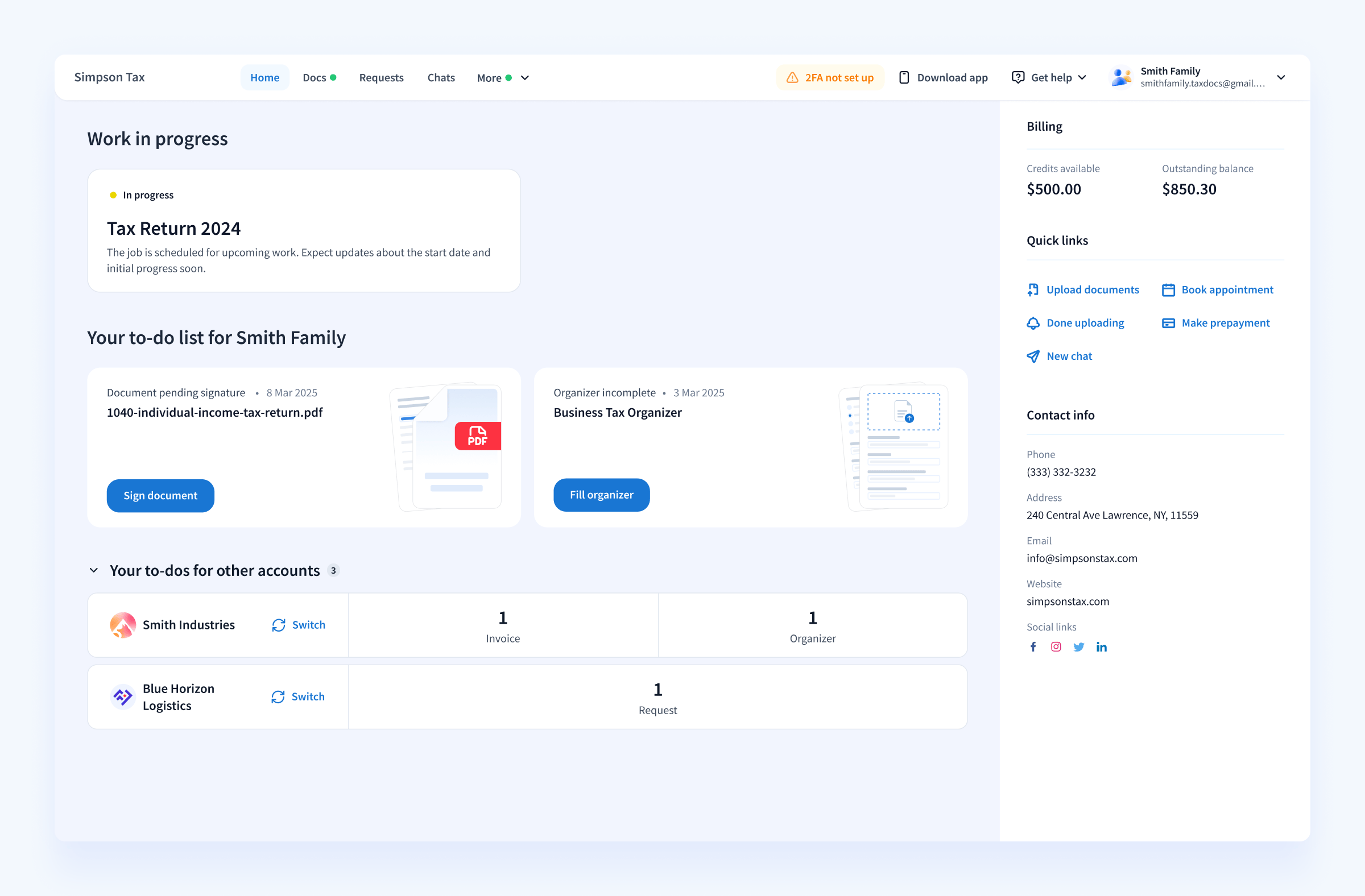 TaxDome secure client portal for all your firm’s touchpoints