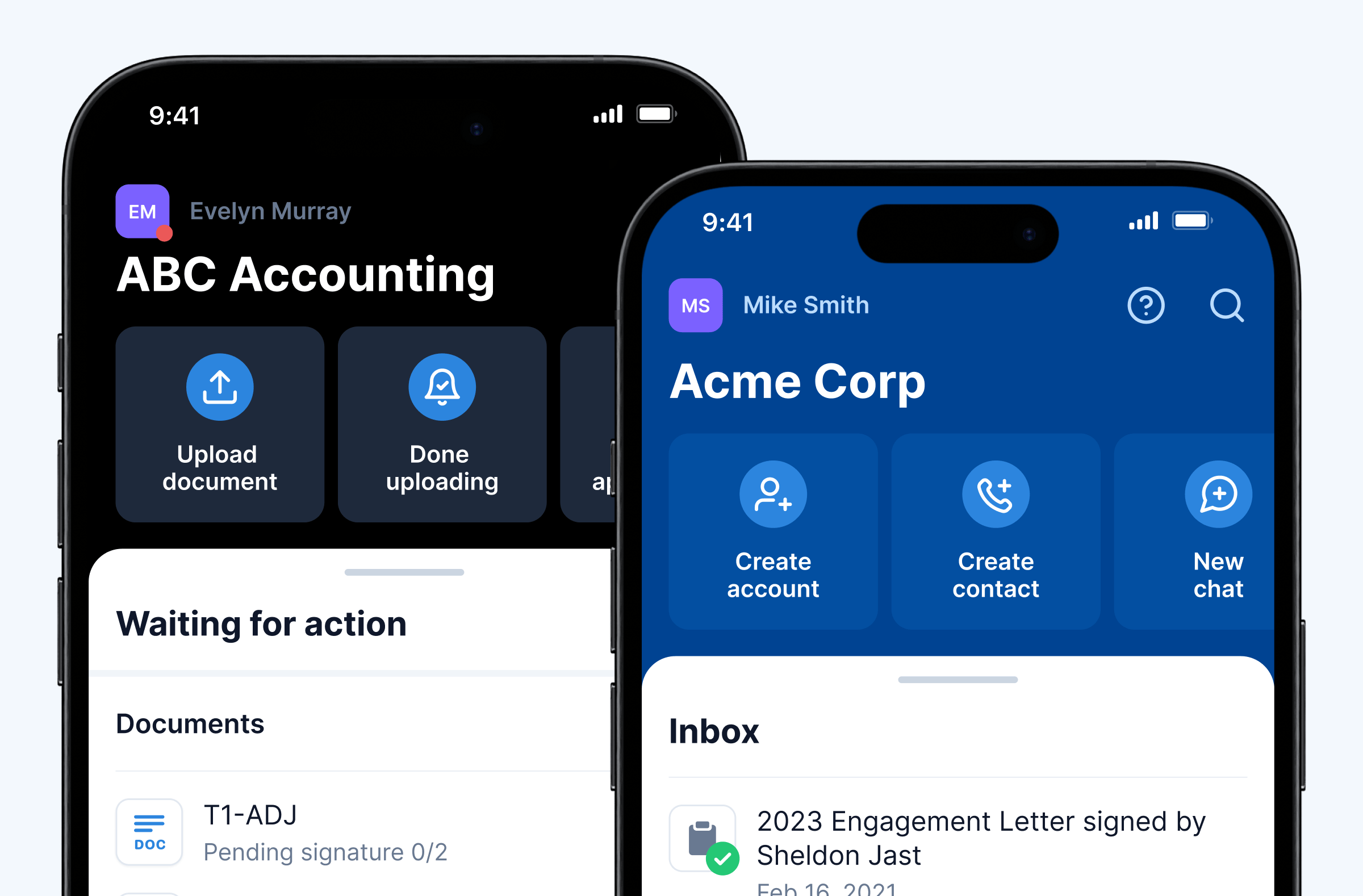 Image showcasing TaxDome client and firm mobile apps