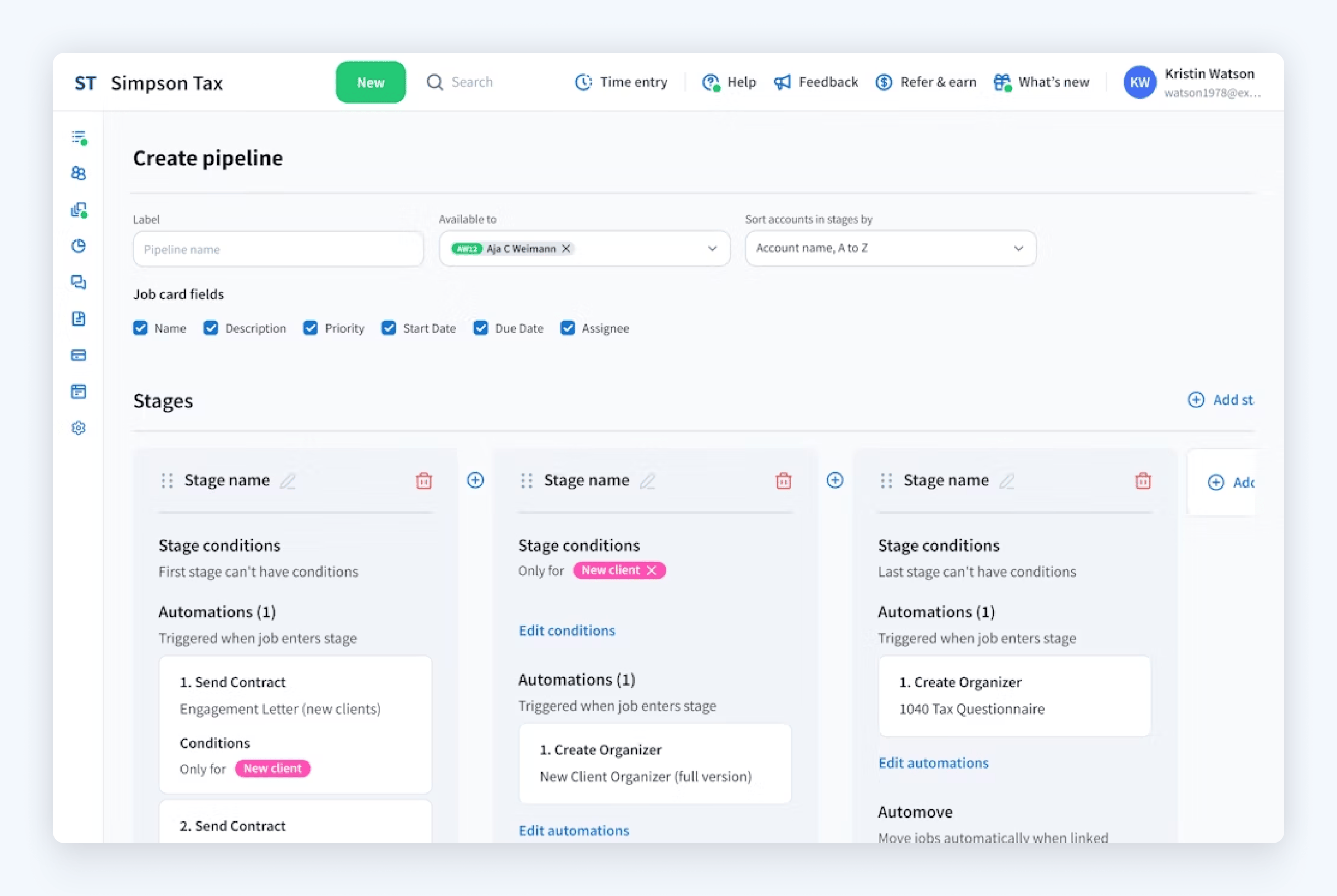 TaxDome workflow management dashboard