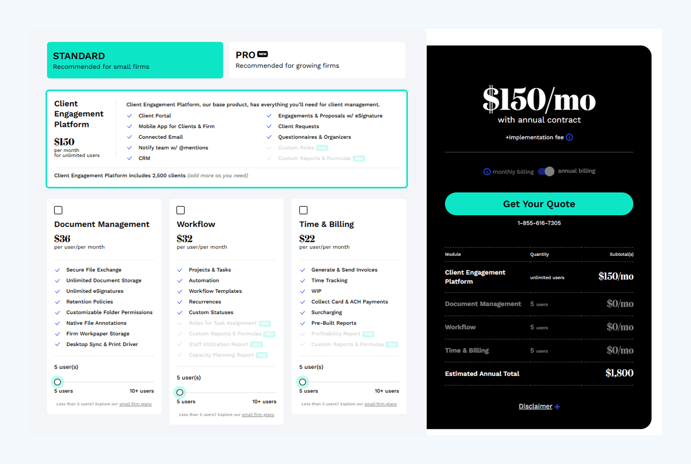 Canopy pricing tiers and module-based plans
