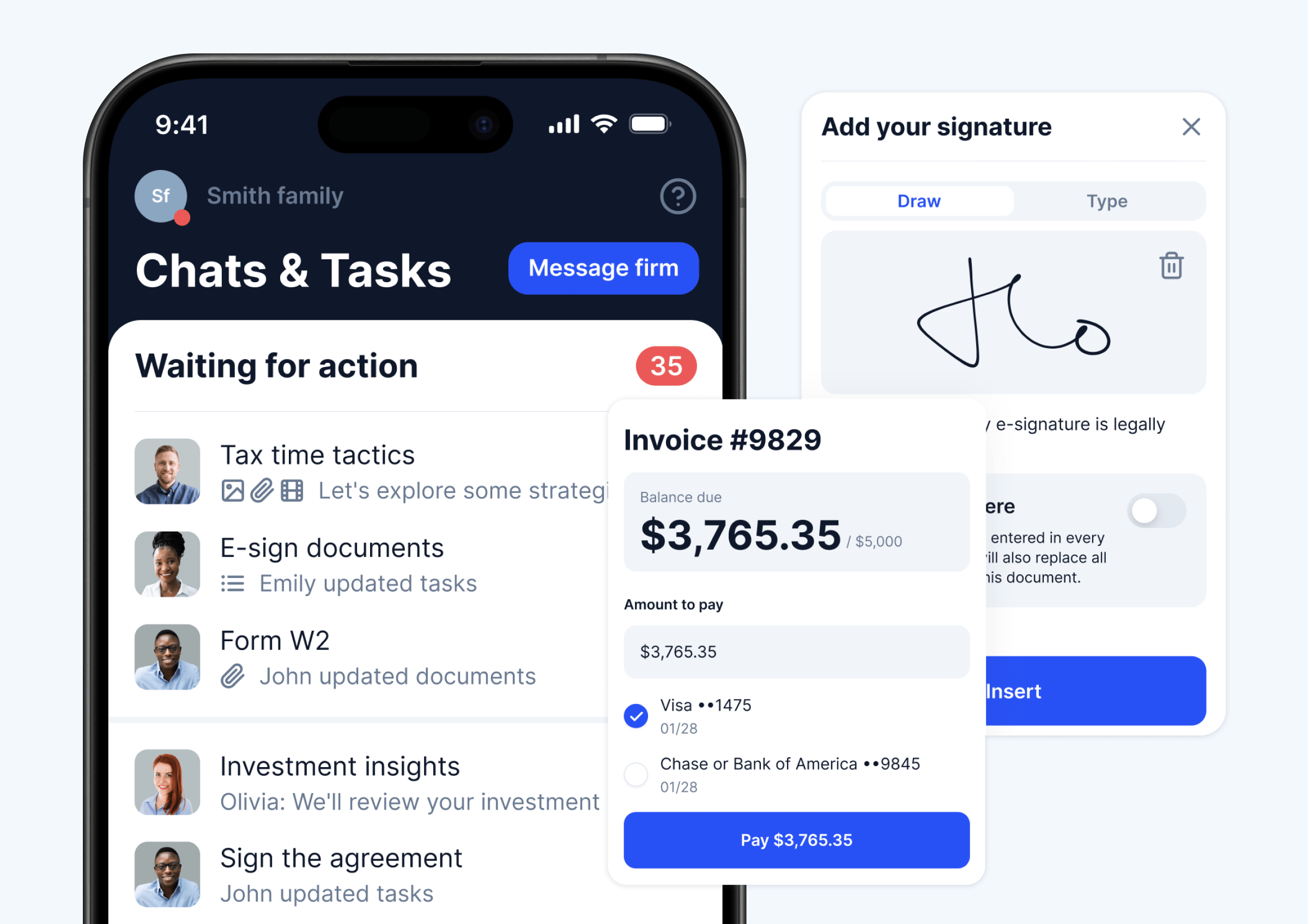 Screenshot of TaxDome client portal