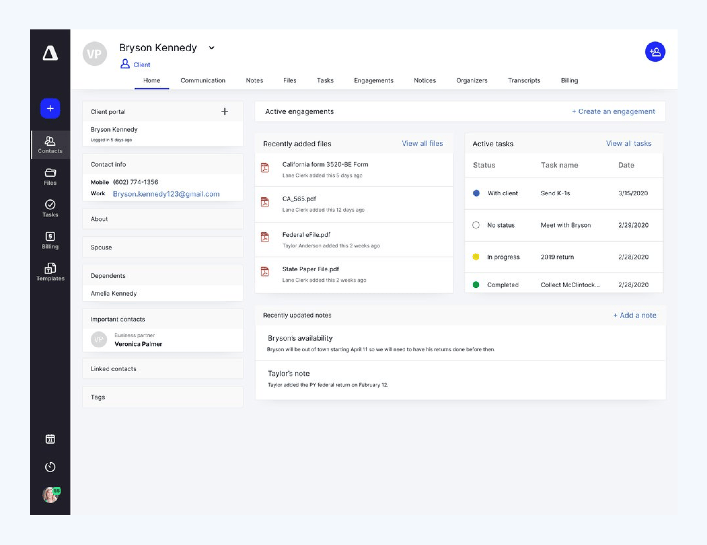 Canopy client management interface