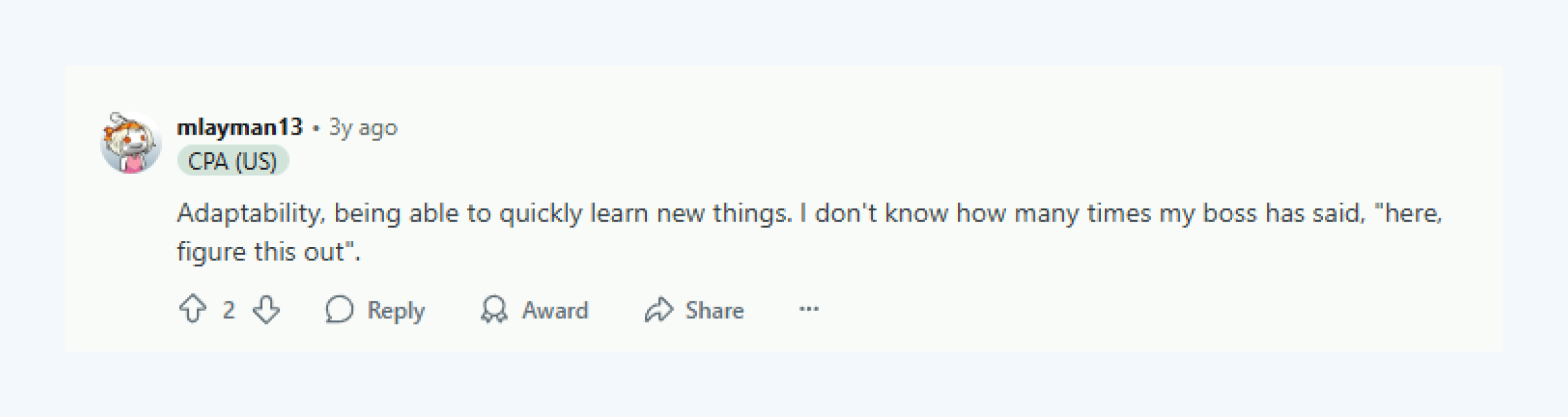 Reddit post on learning quickly and adapting to new tasks