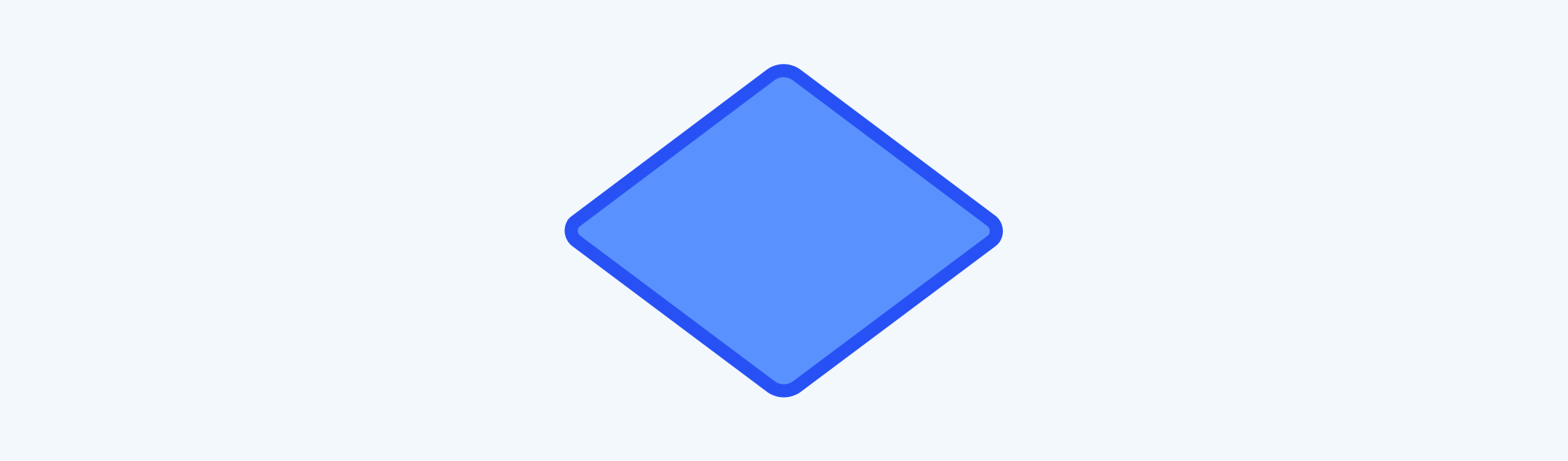 A diamond symbol, representing a decision to be made in a flowchart
