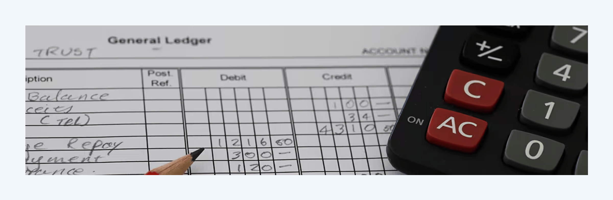 Image of a handwritten general ledger form