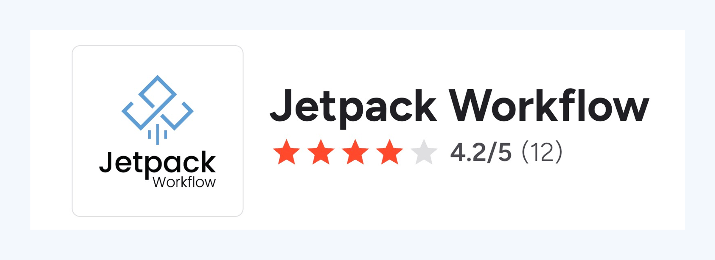 A screenshot of Jetpack Workflow’s review score on G2