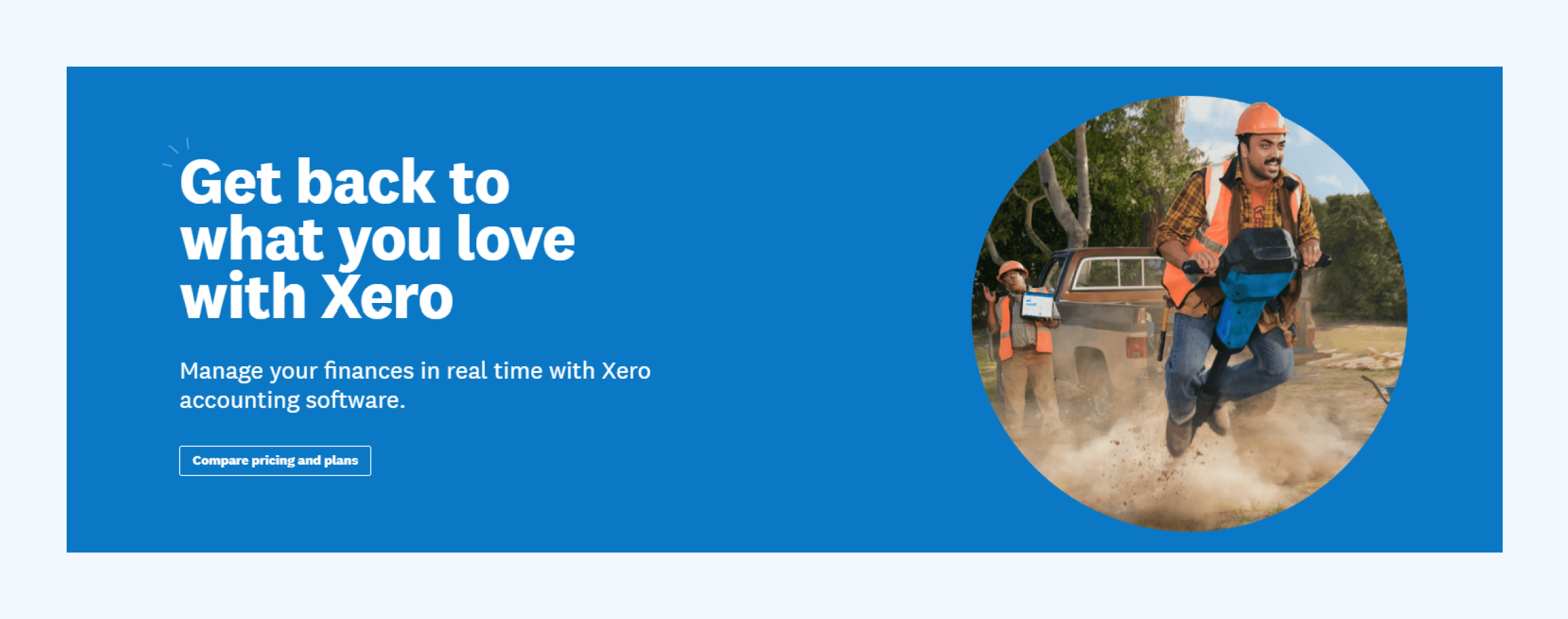 A snippet from Xero's homepage