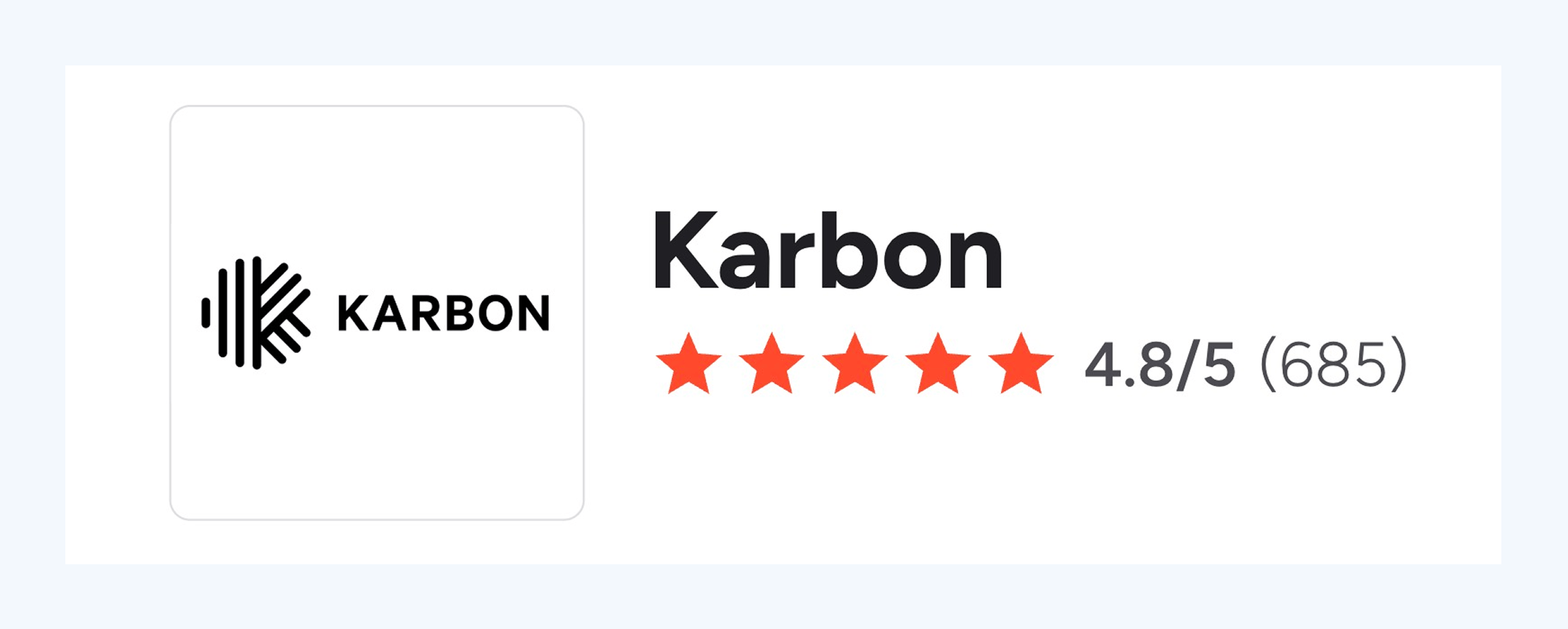 A screenshot of Karbon’s review score on G2
