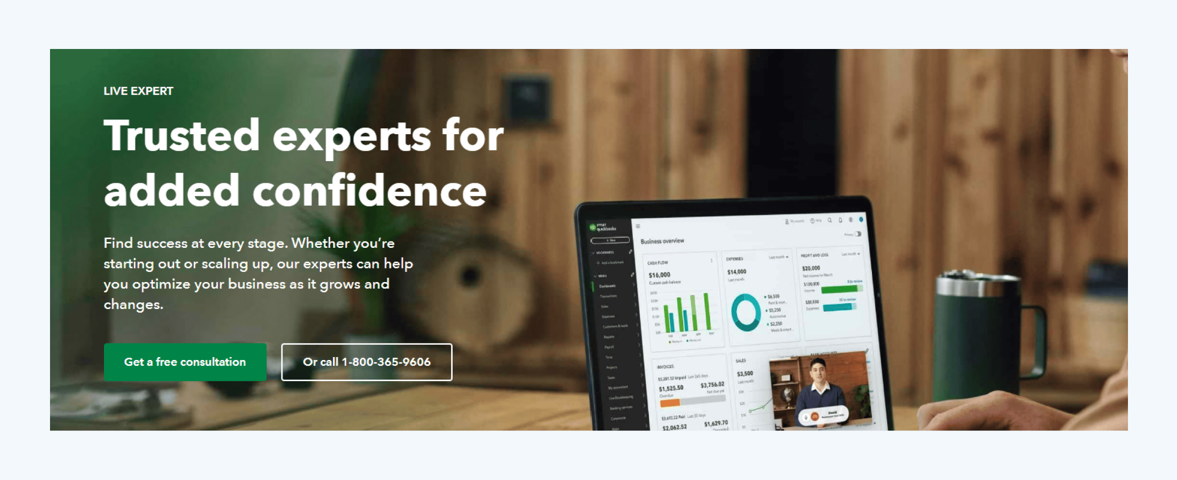 QuickBooks Live Expert webpage
