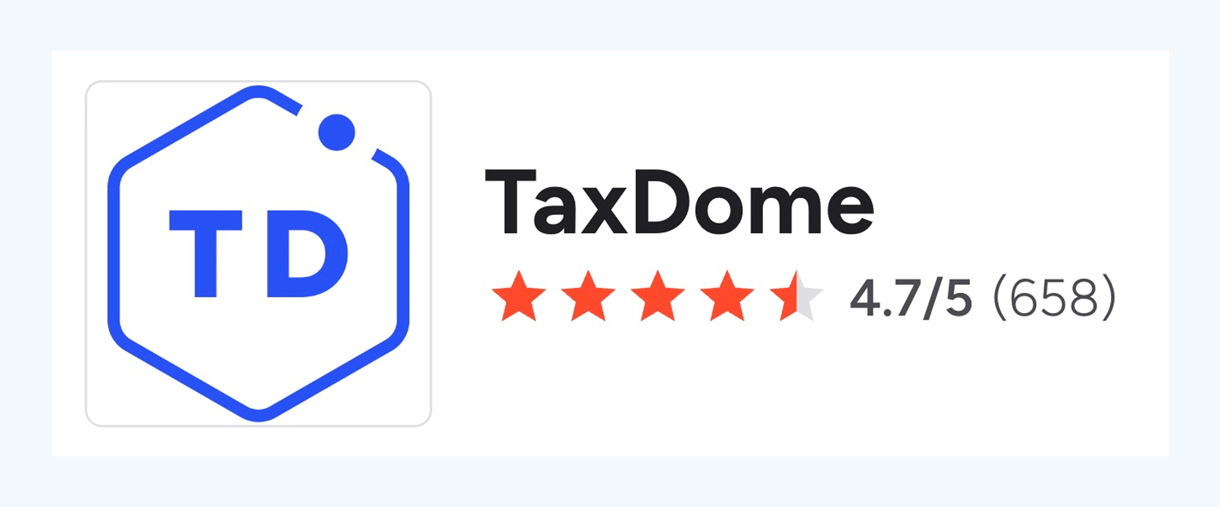 A screenshot of TaxDome’s review score on G2