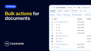 Bulk actions for documents