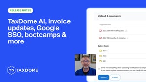 TaxDome August update: TaxDome AI, Improved invoice customizations, SSO sign-on, and much more coming!