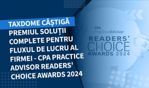 TaxDome câștigă premiul Soluții complete de flux de lucru pentru firme – CPA Practice Advisor Readers’ Choice Awards 2024