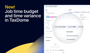 New: Job time budget and time variance in TaxDome - Banner